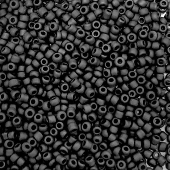 8/0 Rocailles - Mat Zwart 3mm