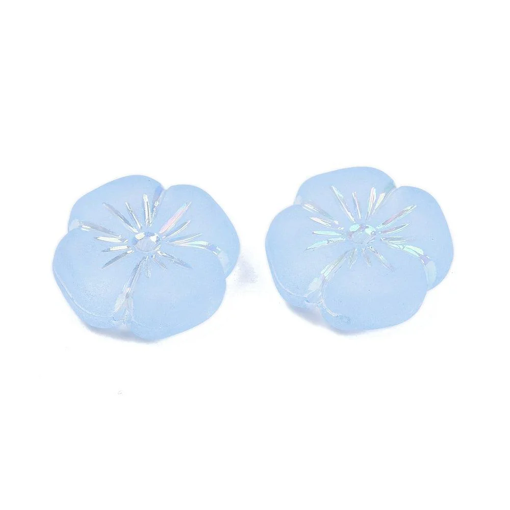 Kralen acryl Bloem Licht Blauw 20mm - 5 stuks - Image 2