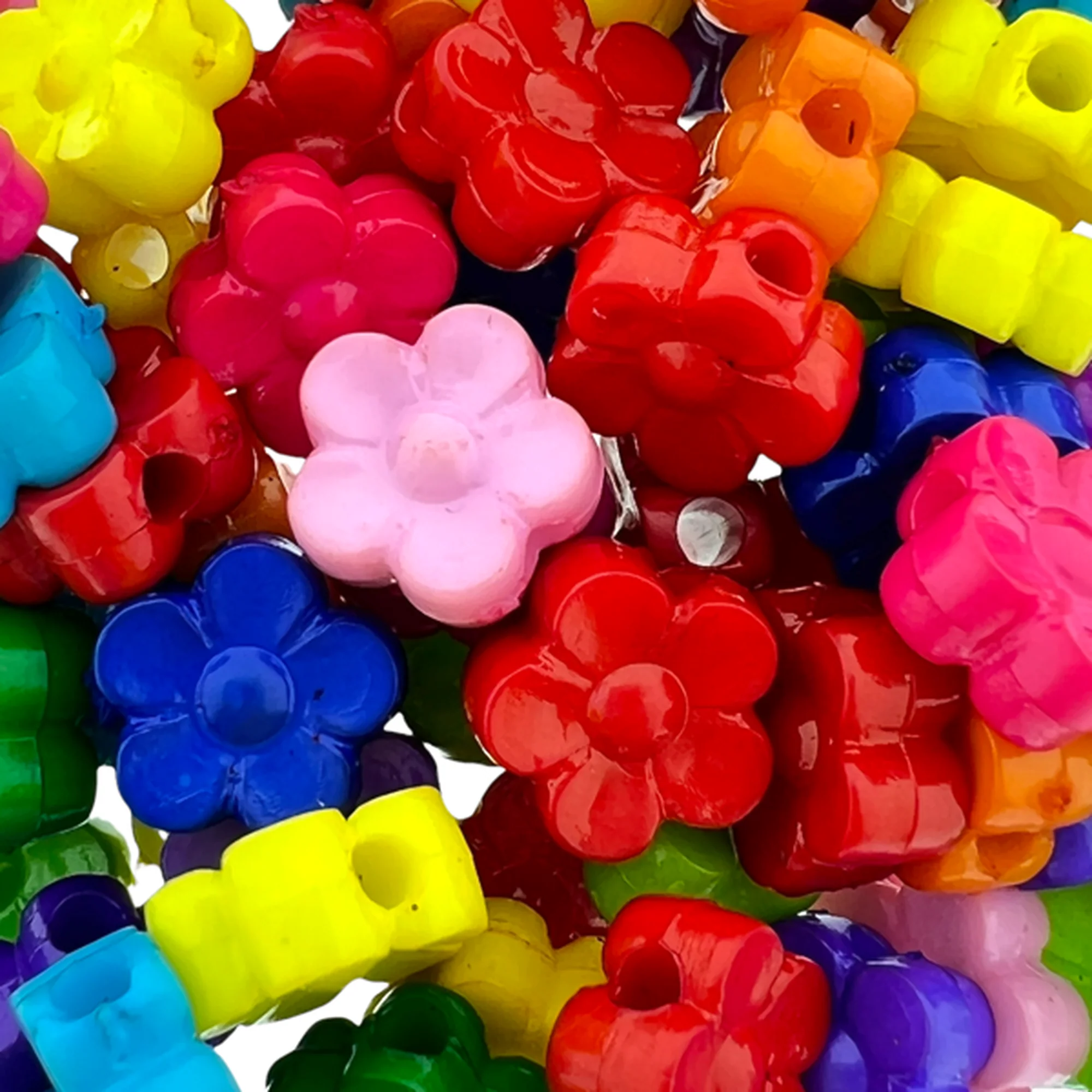 Acryl bloem Multicolor 8,5x4mm - 75 stuks
