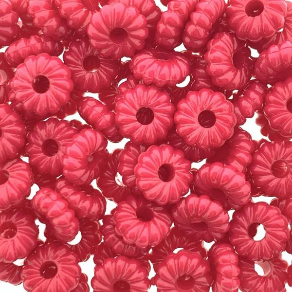 Acryl bloem Rood 8x4mm - 95 stuks