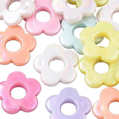 Acryl bloemen AB color 18x19x4mm- per 20 stuks