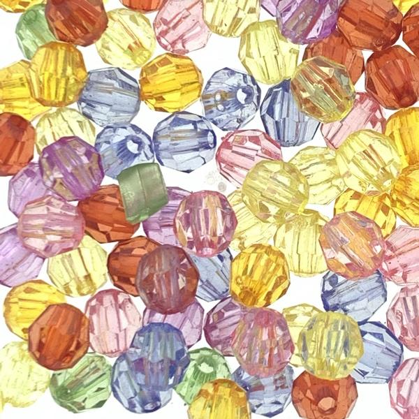 Acryl facet mix 6mm - 85 stuks