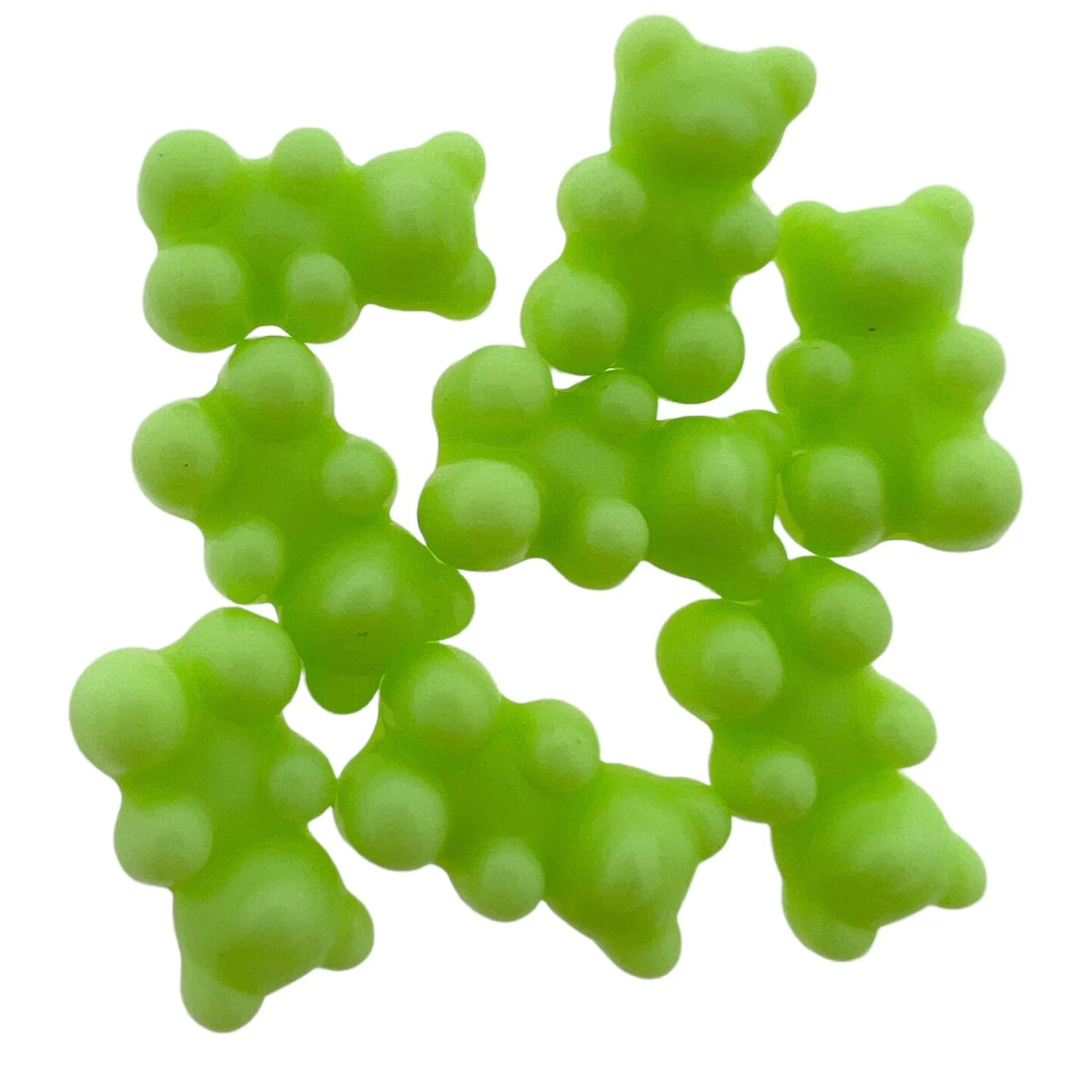 Acryl gummybear zacht groen 18x11x7mm- 8 stuks