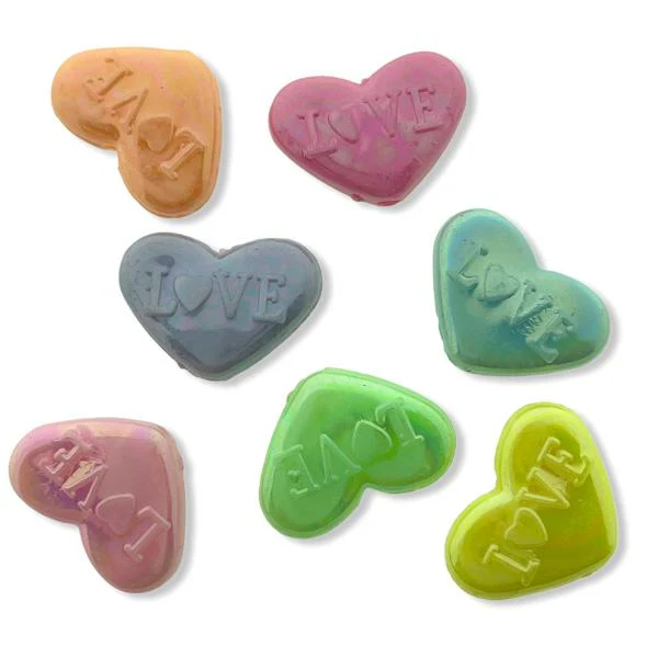 Acryl hart 'love' pastel shiny AB mix 13x18mm - 20 stuks