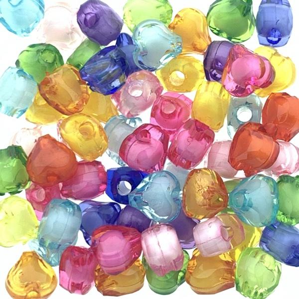 Acryl hartjes facet mix 8mm - 70 stuks - Image 2