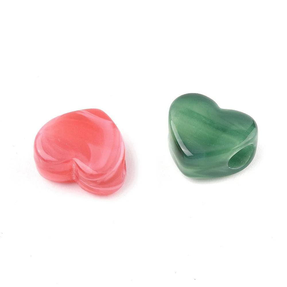 Acryl hartjes Gemstone multicolor 11.5x13.5mm ⌀4x4.5mm - per 12 stuks - Image 2