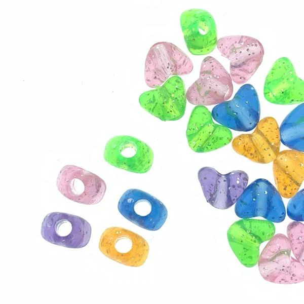 Acryl hartjes glitter mix 9x11mm - 35 stuks - Image 2