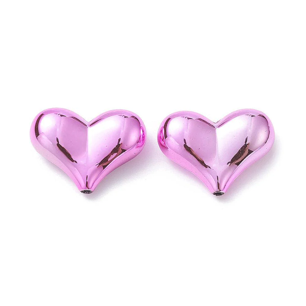 Acryl hartjes metallic roze 22mm - per stuk - Image 3