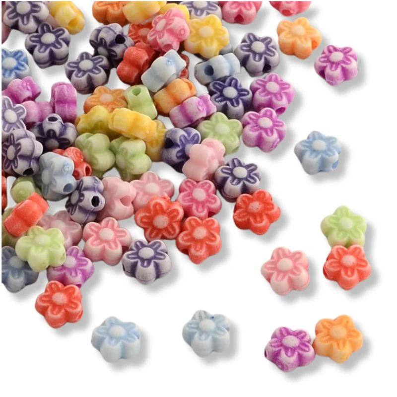 Acryl flower craft style Mix 7mm - 100 stuks