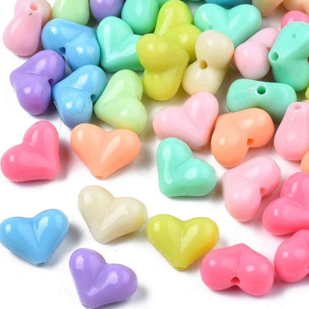 Acryl hartjes Mix 15mm - 20 stuks