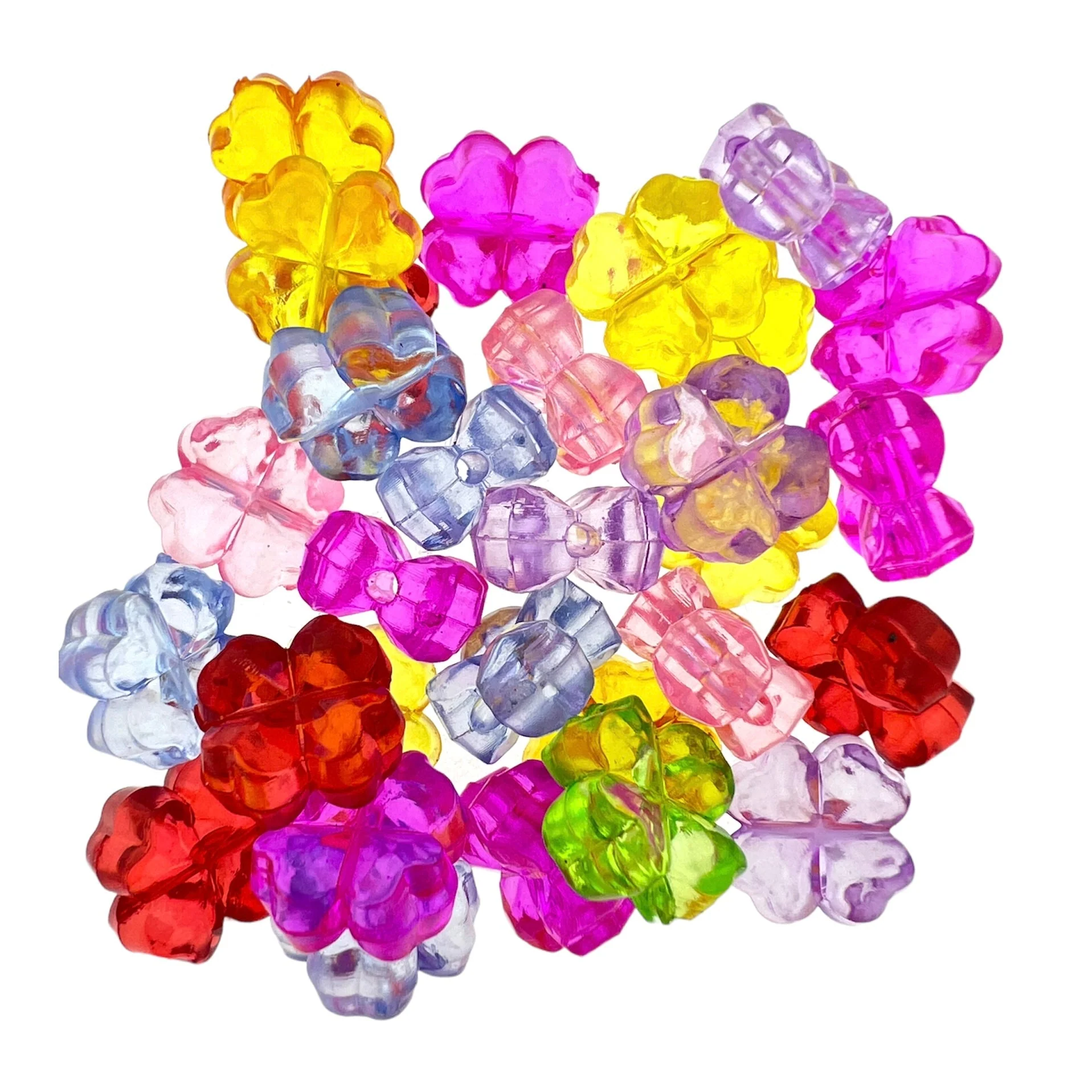Acryl klaver multicolor 11mm- 30 stuks