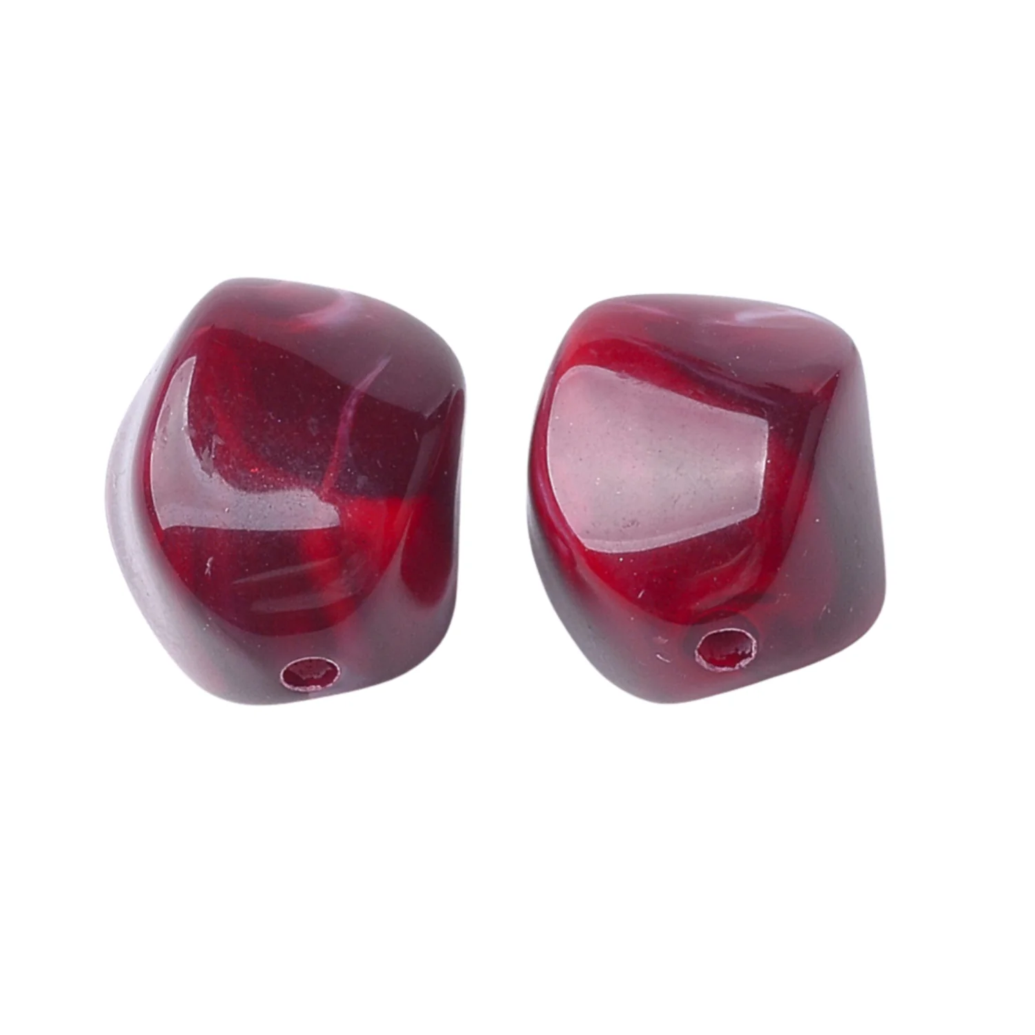 Acryl Kraal Marmer Donker Rood 15mm - per stuk - Image 2
