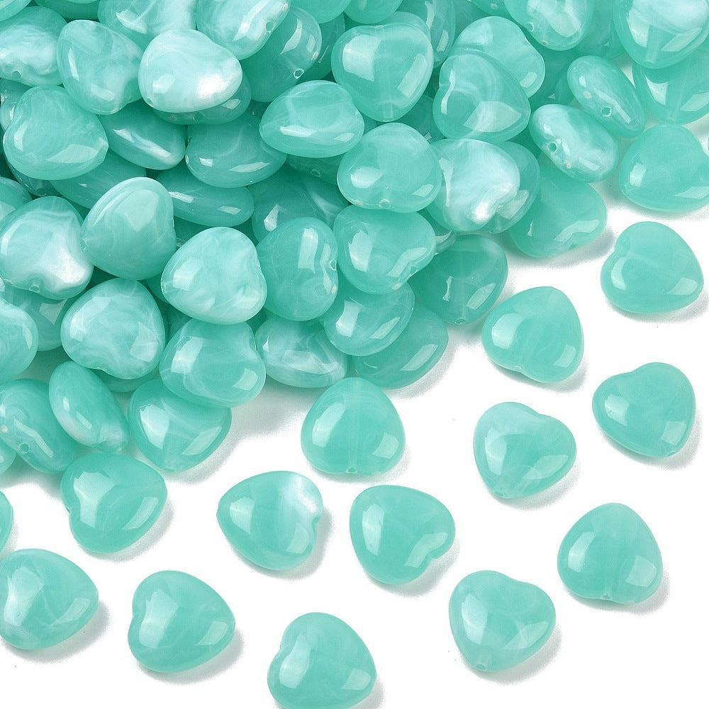 Acryl kraal hart Gemstone turquoise 15mm - per stuk - Image 2