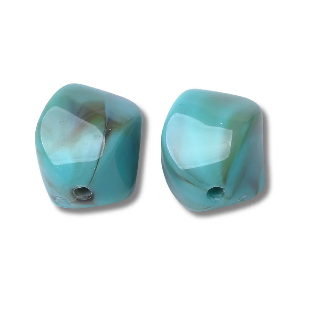 Acryl Kraal Marmer Turquoise 15mm - per stuk - Image 2