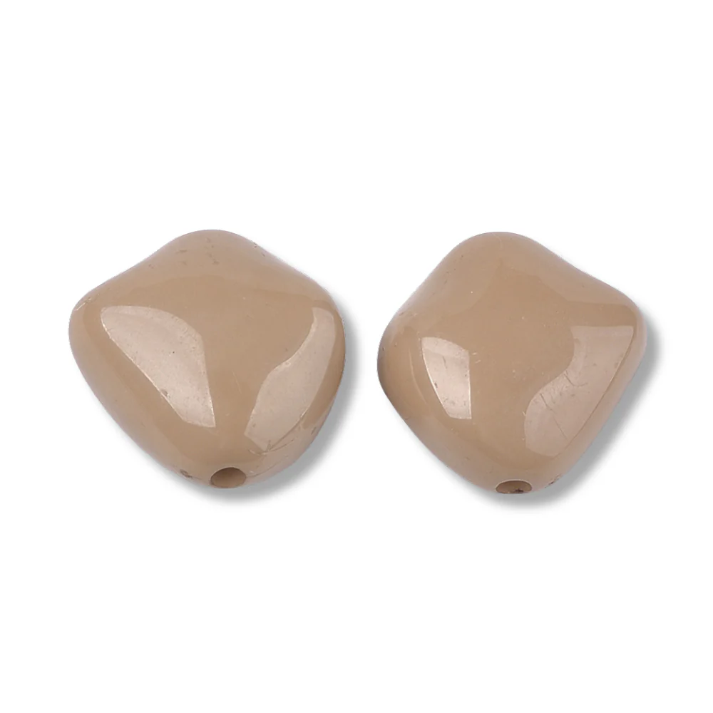 Acryl kraal nugget Bruin 23mm - per stuk