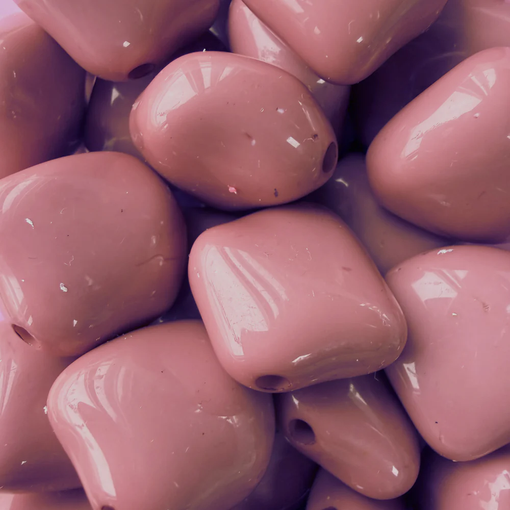 Acryl kraal nugget Oud Roze 23mm - per stuk