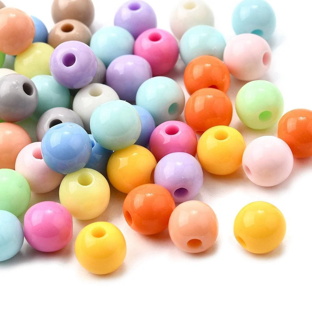 Acryl kraal opaque 7,5mm mix- per 50 stuks