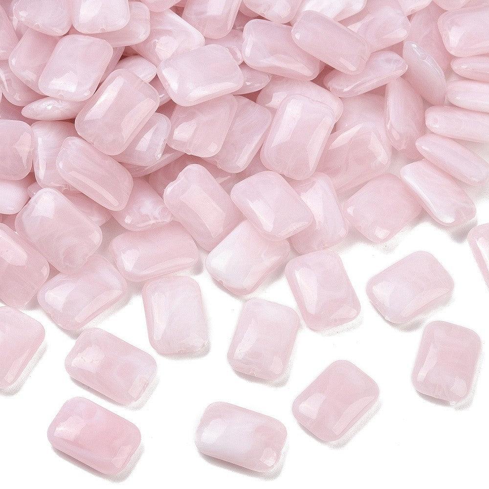 Acryl kraal rechthoek marmer licht roze 20mm - per stuk - Image 2