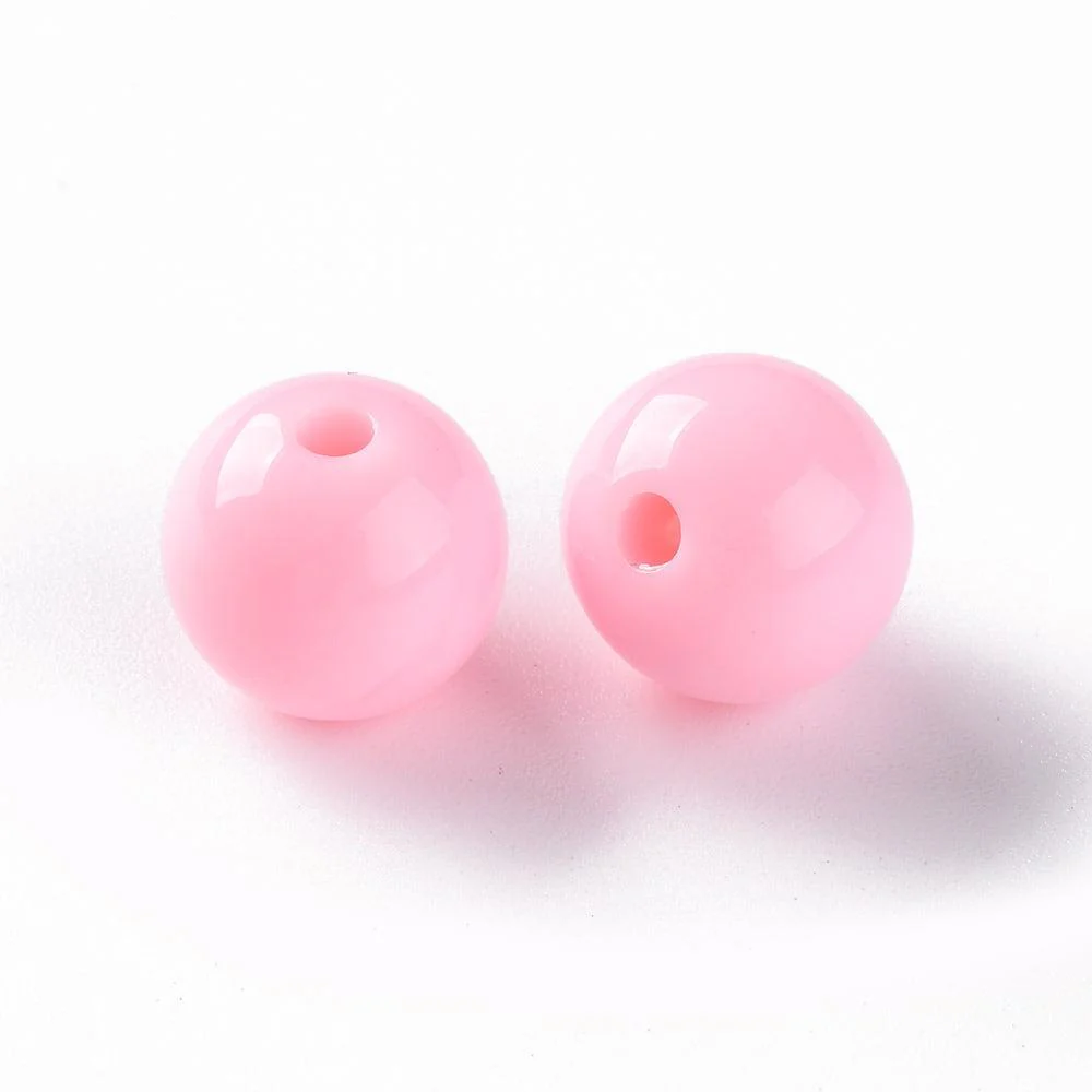 Acryl kraal rond bubblegum 12mm - per stuk