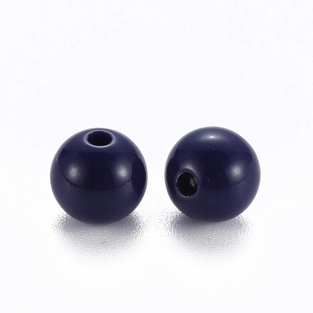 Acryl kraal rond Donker Blauw 8mm - 25 stuks - Image 2