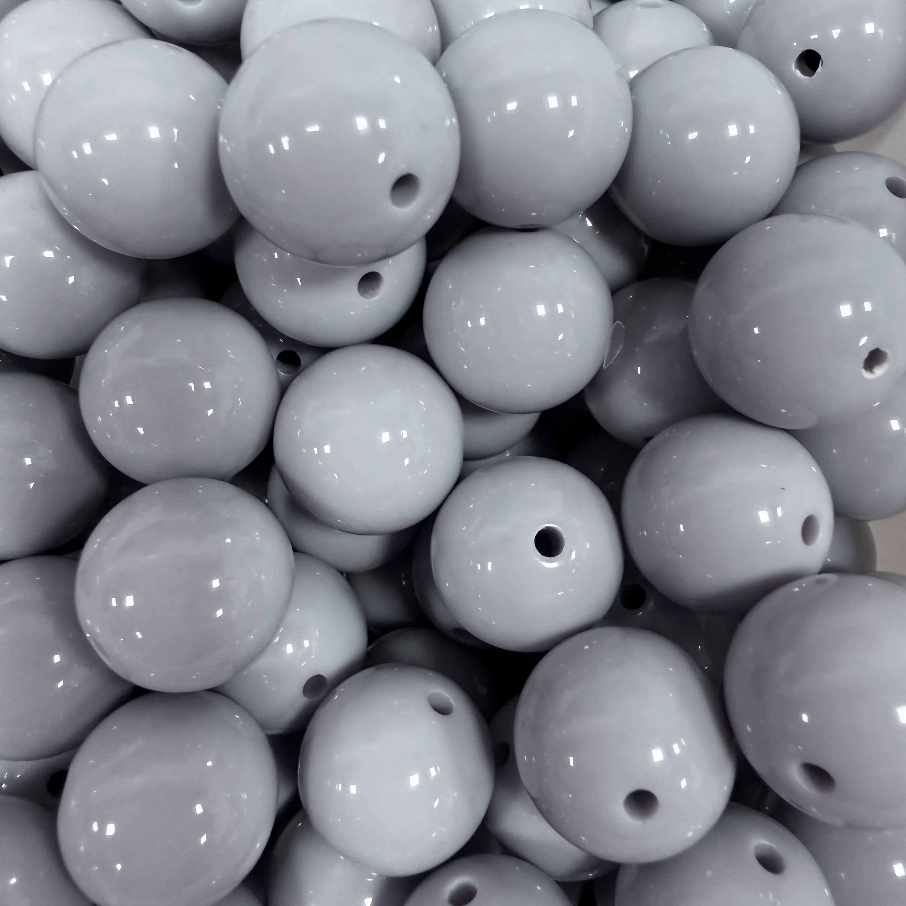Acryl Kraal Rond Grijs 14mm - per stuk