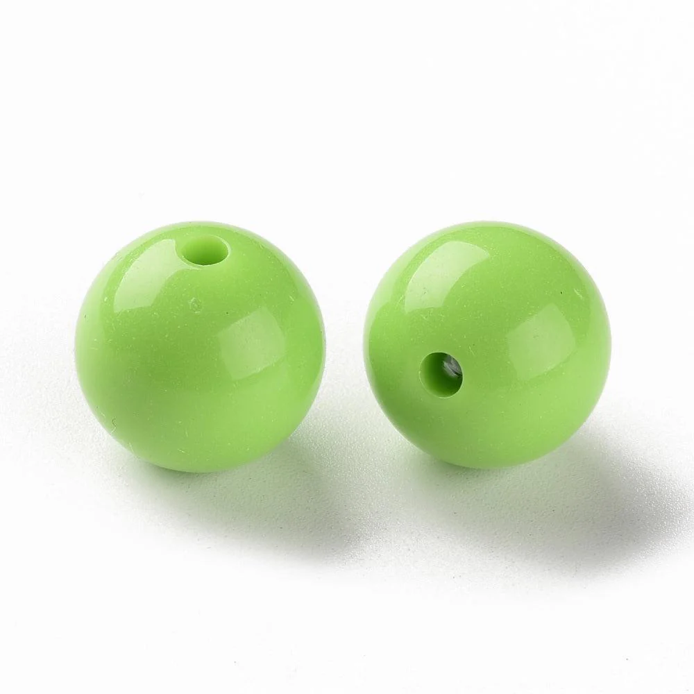 Acryl kraal rond groen 16mm - per stuk