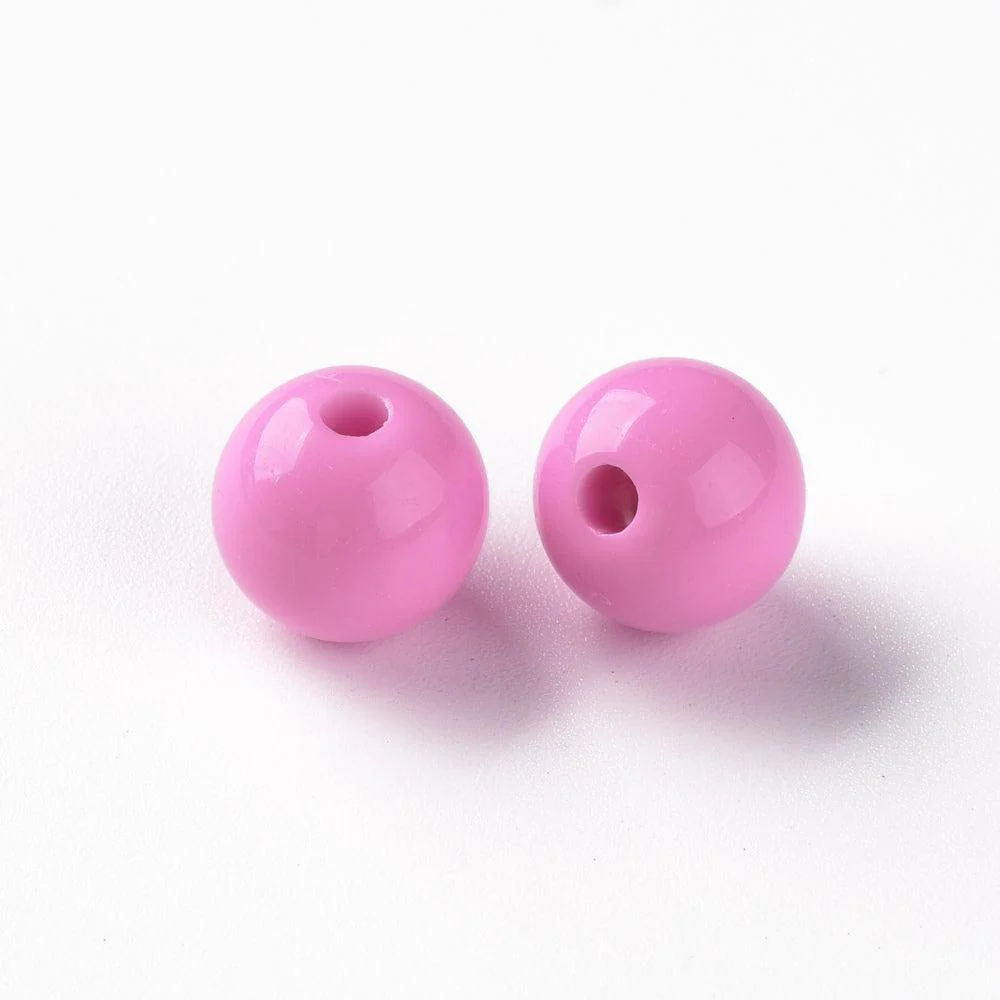 Acryl kraal rond Hot Pink 10mm - 25 stuks - Image 2