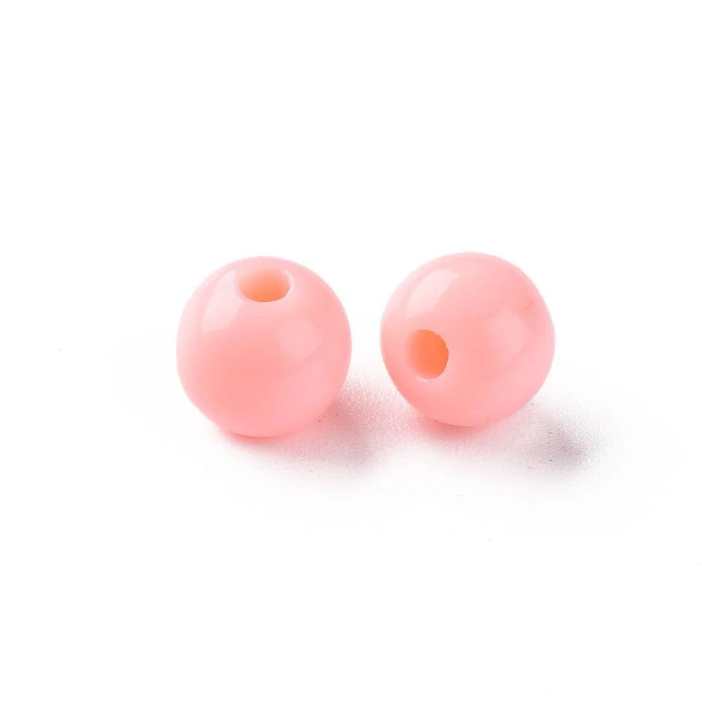 Acryl kraal rond light salmon 8mm - 25 stuks - Image 2
