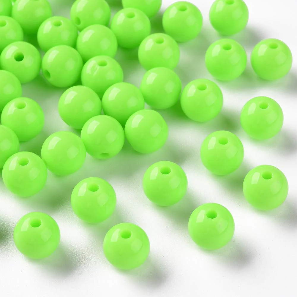 Acryl kraal rond Lime 10mm - 25 stuks