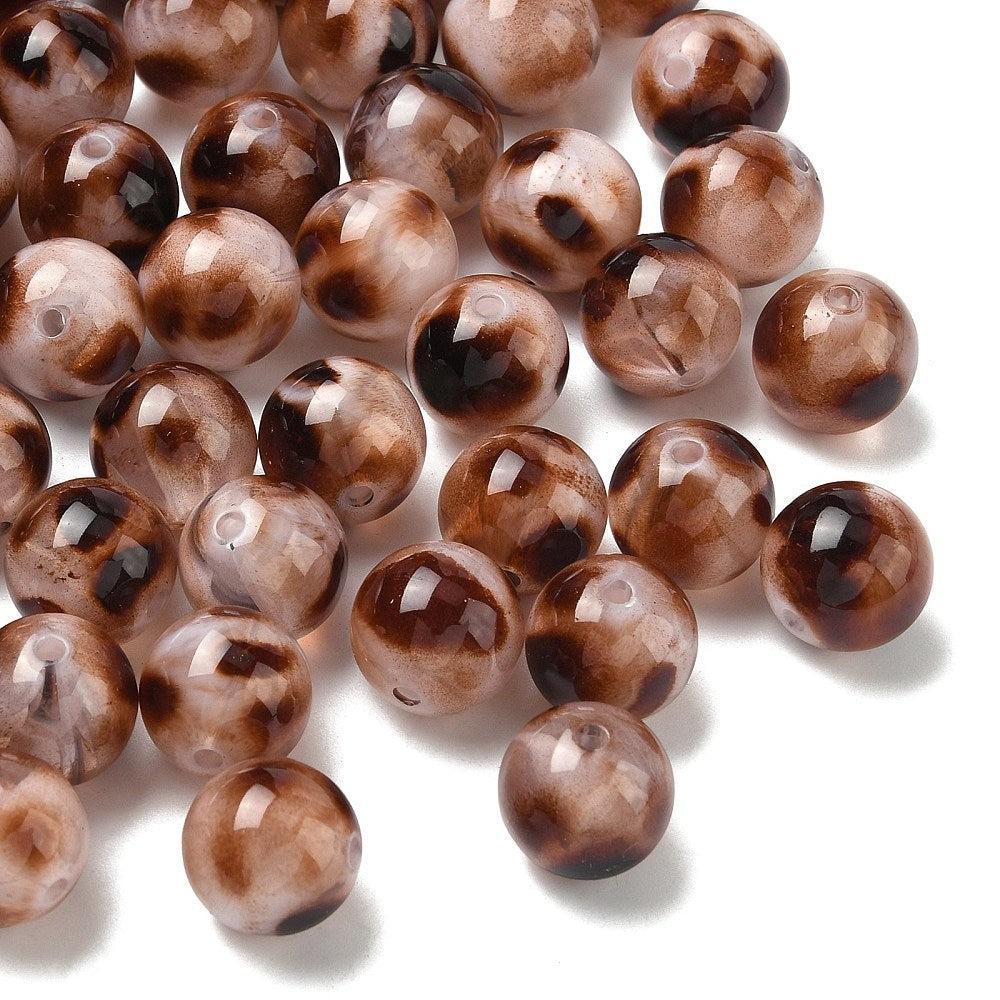 Acryl kraal rond Luipaard 14mm - per stuk