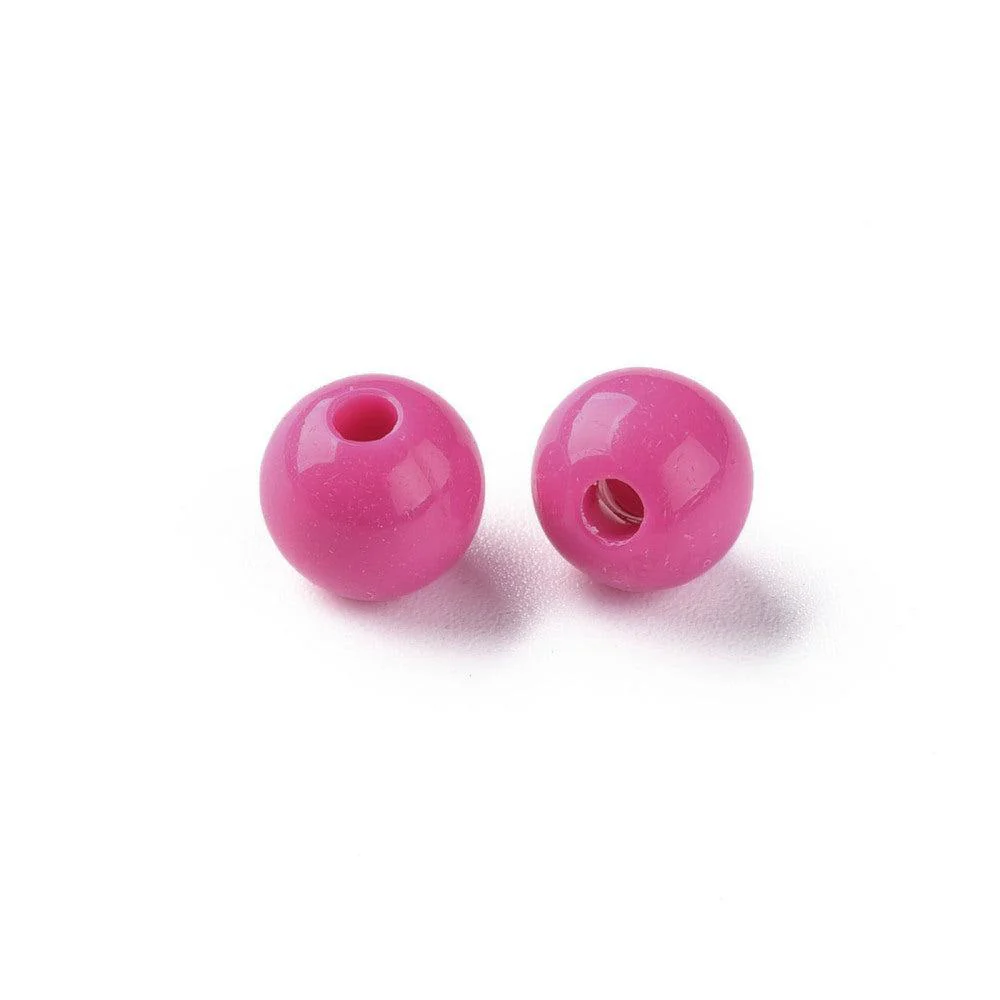 Acryl kraal rond Magenta 8mm - 25 stuks - Image 2
