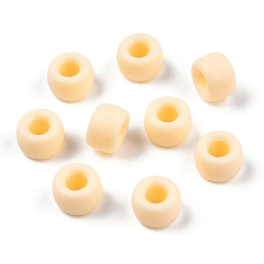 Acryl kraal rond Mat beige Ø4mm 9x6mm - 40 stuks