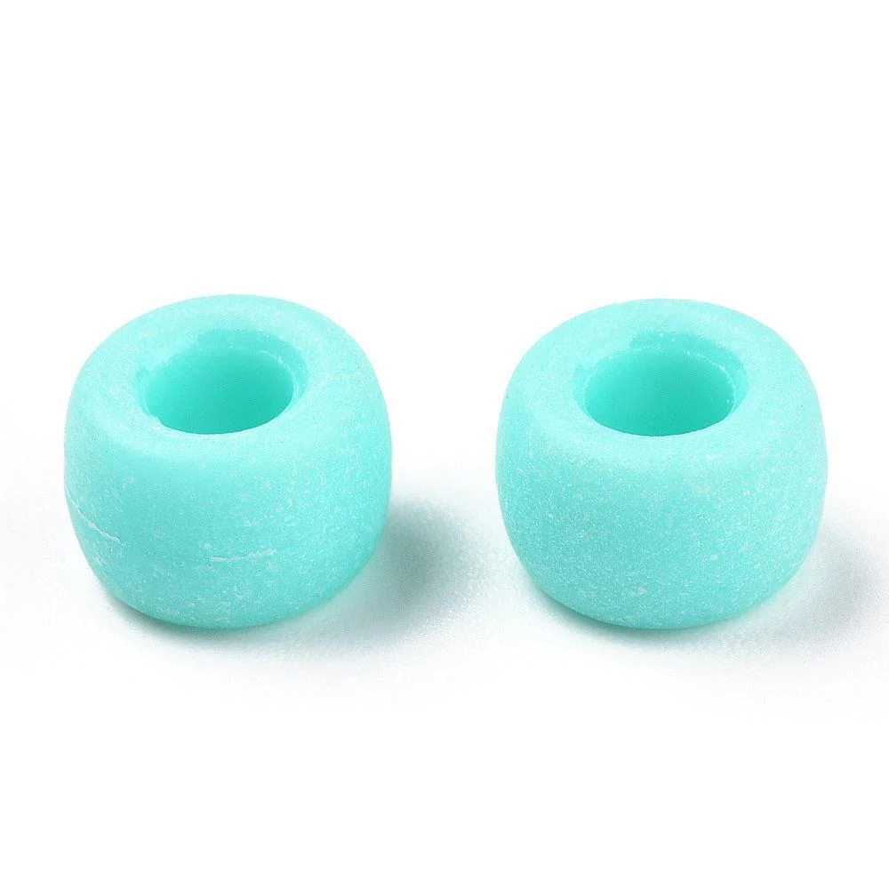 Acryl kraal rond Mat Cyan Ø4mm 9x6mm - 40 stuks - Image 2