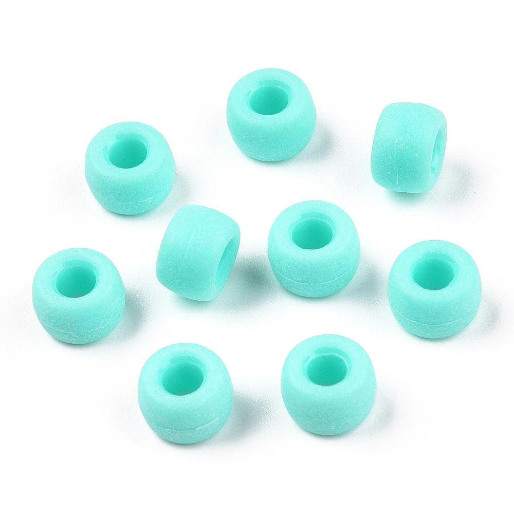 Acryl kraal rond Mat Cyan Ø4mm 9x6mm - 40 stuks - Image 3