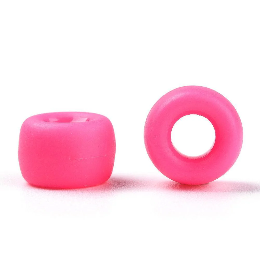 Acryl kraal rond Mat Hot Pink Ø4mm 9x6mm - 40 stuks - Image 2