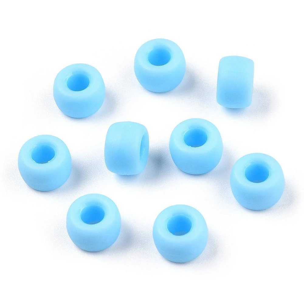 Acryl kraal rond Mat Licht Blauw Ø4mm 9x6mm - 40 stuks - Image 2