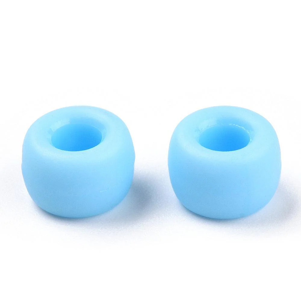 Acryl kraal rond Mat Licht Blauw Ø4mm 9x6mm - 40 stuks - Image 3