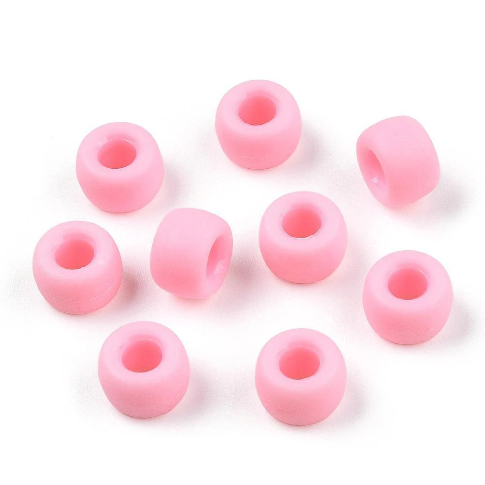 Acryl kraal rond Mat Licht Roze Ø4mm 9x6mm - 40 stuks - Image 3