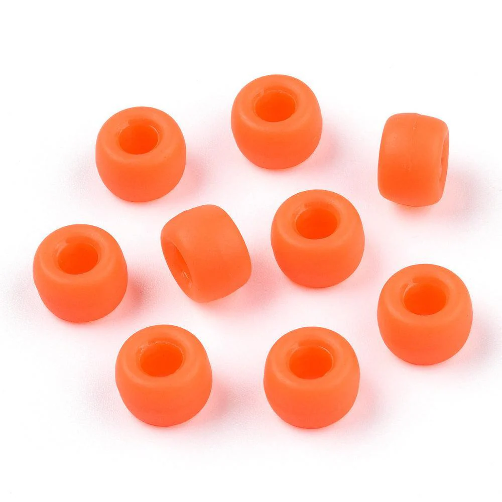 Acryl kraal rond Mat Oranje Ø4mm 9x6mm - 40 stuks - Image 2