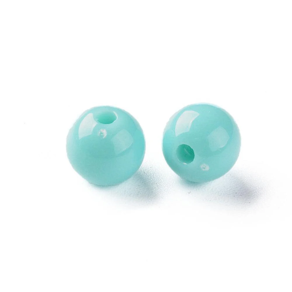 Acryl kraal rond Pale Turquoise 8mm - 25 stuks - Image 2