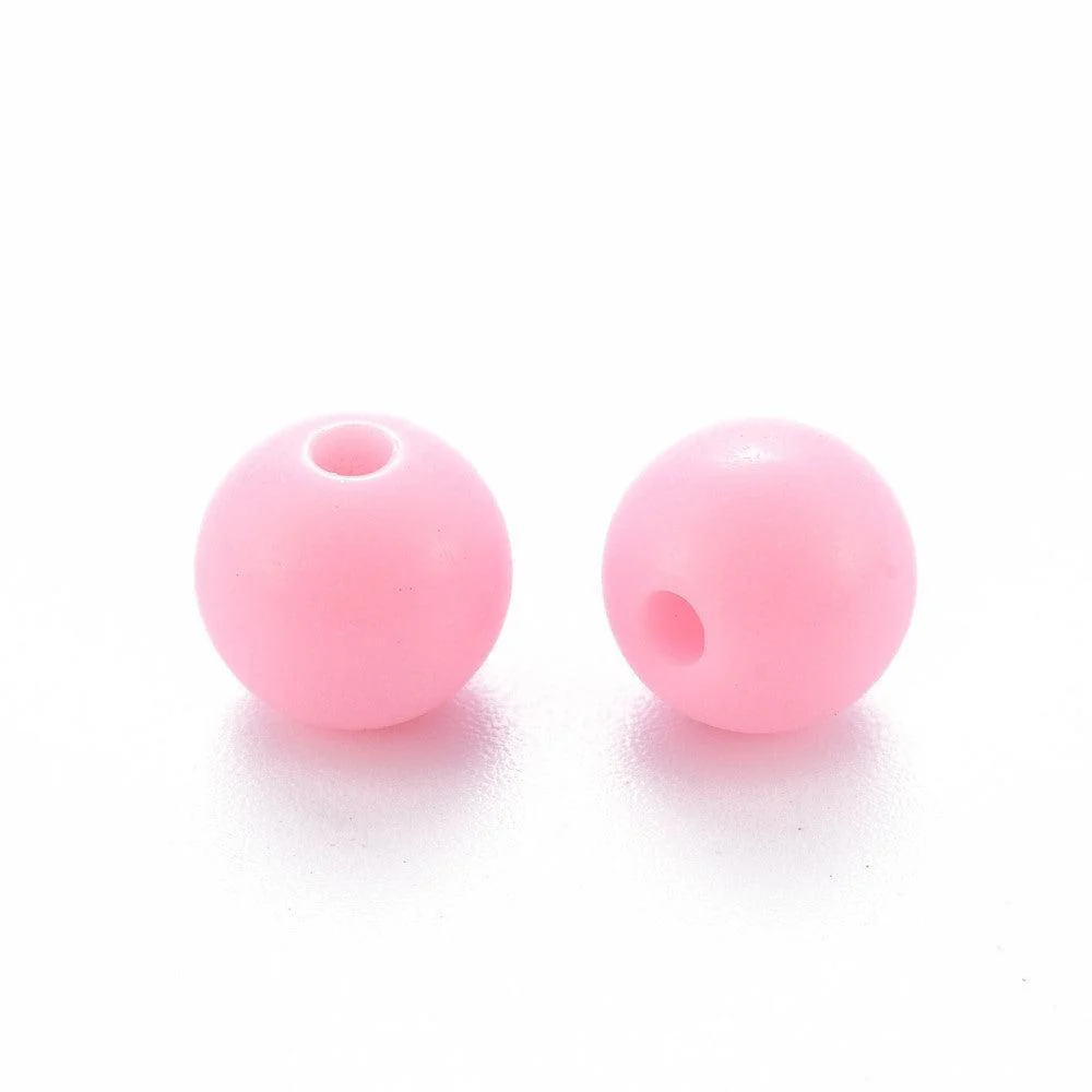 Acryl kraal rond Pearl Pink 8mm - 25 stuks - Image 2
