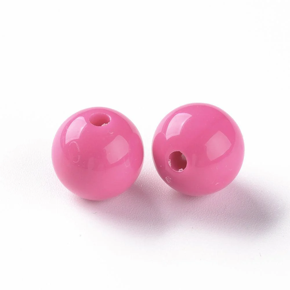 Acryl kraal rond pink 12mm - per stuk