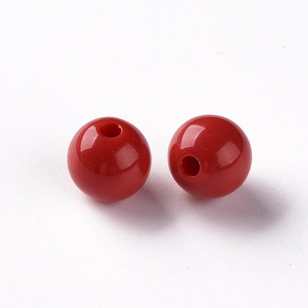 Acryl kraal rond Rood 10mm - 25 stuks - Image 2