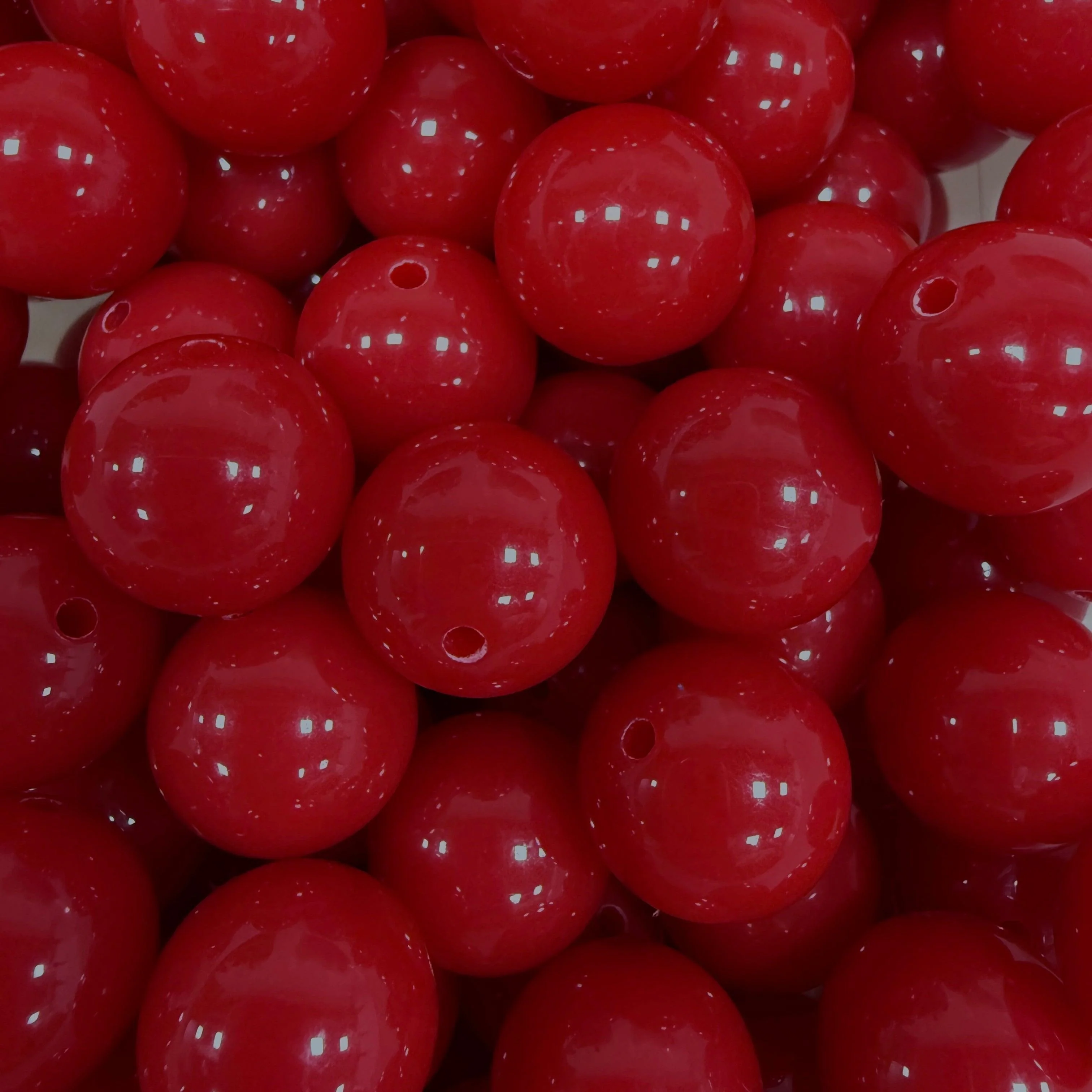 Acryl Kraal Rond Rood 16mm - per stuk