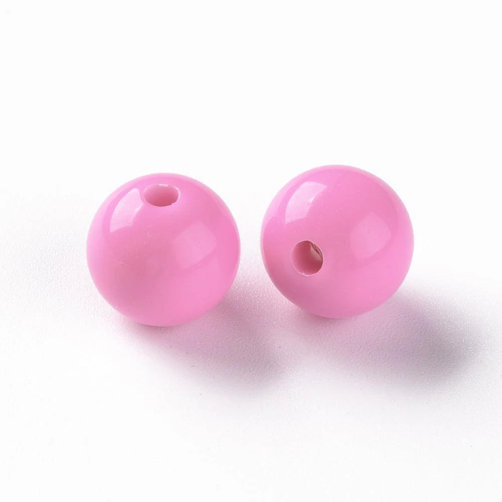Acryl kraal rond roze 12mm - per stuk