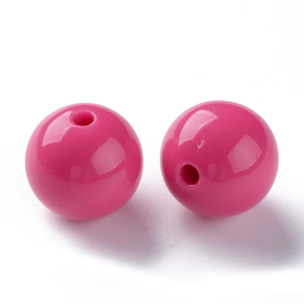 Acryl kraal rond roze 16mm - per stuk