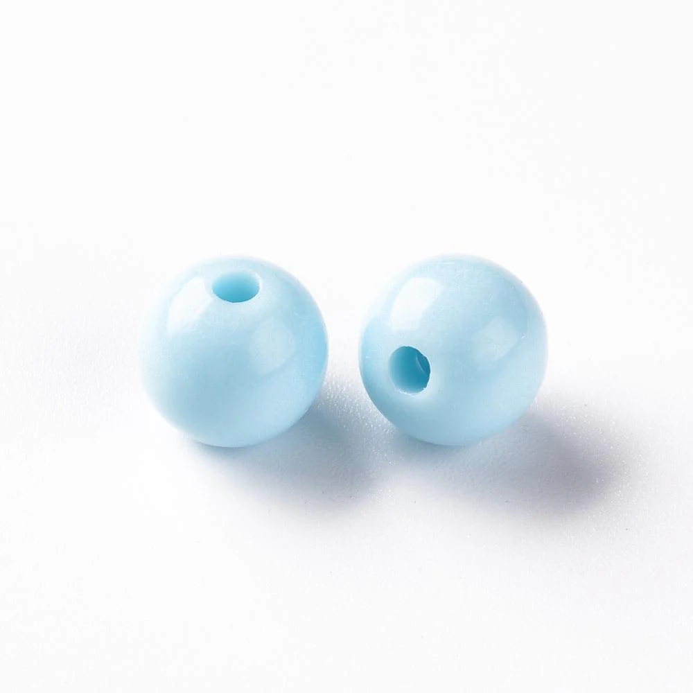 Acryl kraal rond Sky Blue 10mm - 25 stuks - Image 2