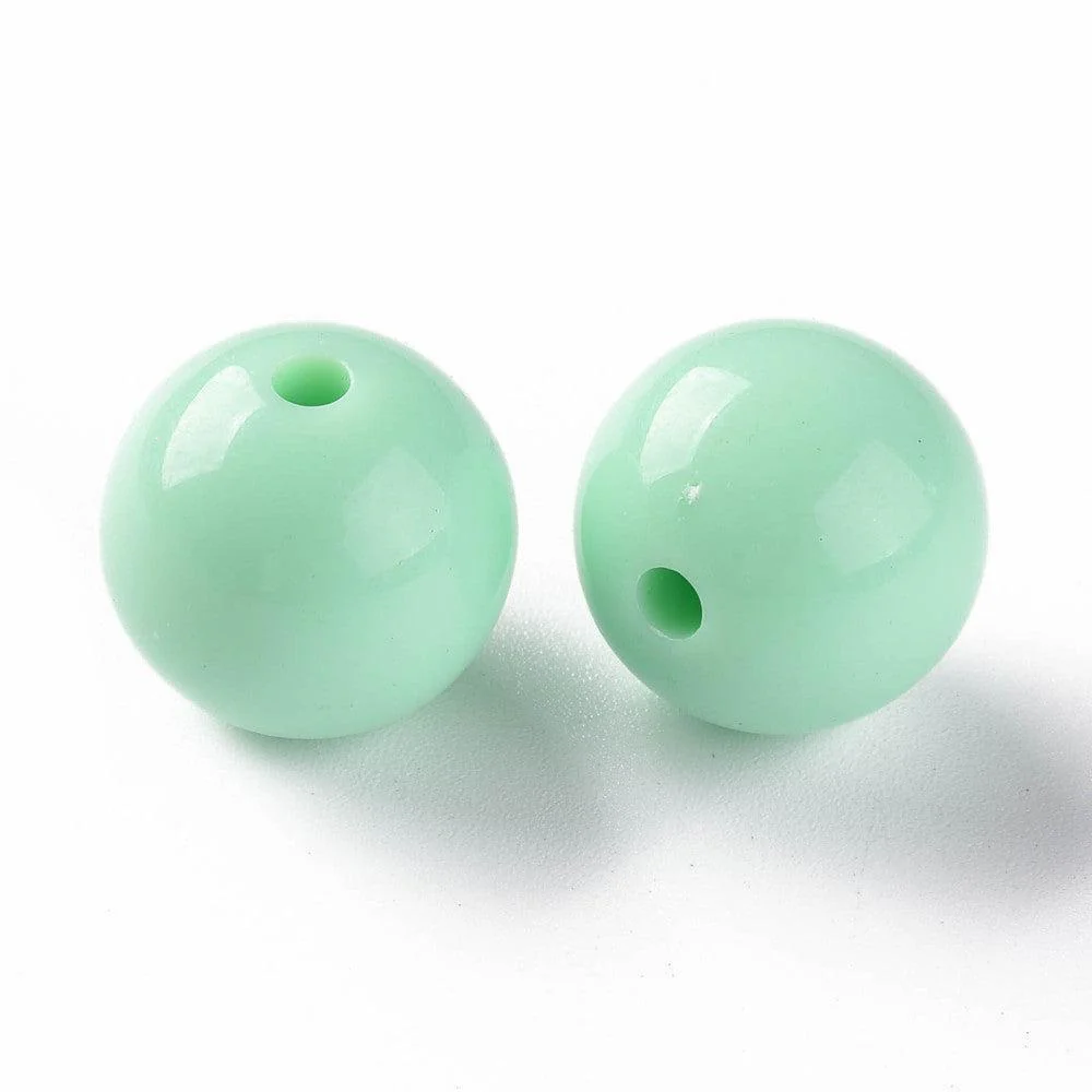 Acryl kraal rond aquamarine 16mm - per stuk