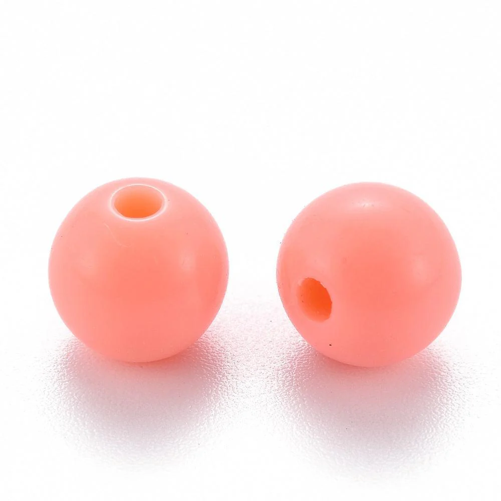 Acryl kraal rond Zalm 8mm - 25 stuks - Image 2
