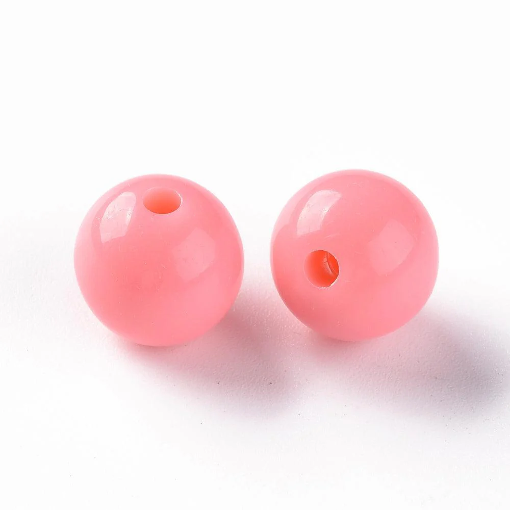 Acryl kraal rond Zalm Roze 10mm - 25 stuks - Image 2